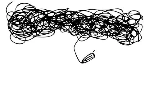 Simple Vector Hand Draw Illustration, Complicated and Difficult to get an Ide Ilustración de archivo