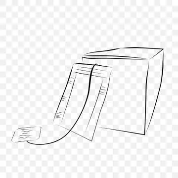 Simple Vector Hand Draw Sketch, Mockup Blank Instant Tea Bag and Box, at tran Stock Illustration