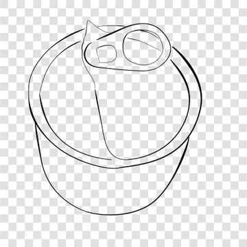 Simple Vector, hand draw sketch of Cylinder corned beef can, at transparent e Stock Illustration