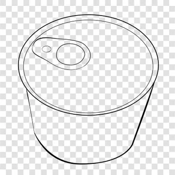 Simple Vector, hand draw sketch of Cylinder corned beef can, at transparent e Stock Illustration
