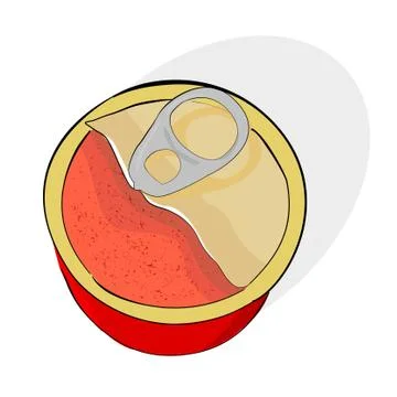 Simple Vector, hand draw sketch of Blank Cylinder corned beef can, isolated o Illustrazione stock