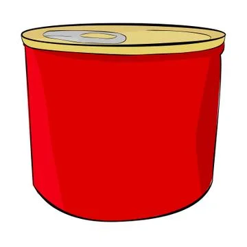 Simple Vector, hand draw sketch of Blank Cylinder corned beef can, isolated o Stock Illustration