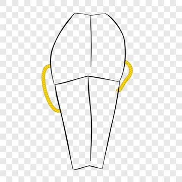 Simple Vector Hand Draw Sketch of Paper Bag with yellow rope, at transparent  Stock Illustration