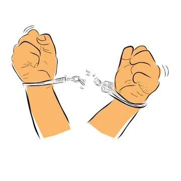 Simple Vector Hand Draw Sketch Flat Color, Ilustration for freedom from under Illustrazione stock
