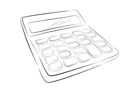 Simple Vector hand draw sketch, calculator Stock Illustration