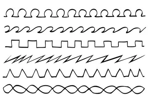 Simple Vector Hand draw sketch, seamless border line Illustrazione stock