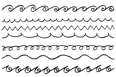 Simple Vector Hand draw sketch, seamless border line 스톡 일러스트