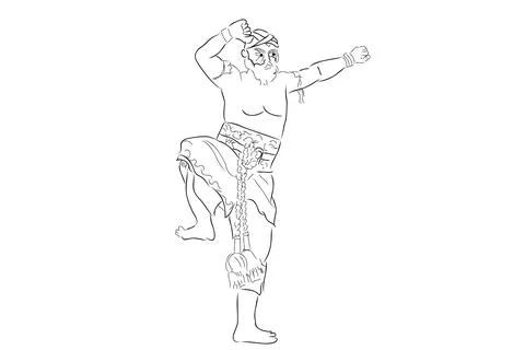 Simple Vector Hand Draw Sketch and Black Outline Reog Traditional Dance from  Stock Illustration
