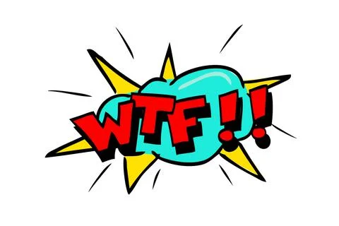 Simple Vector Hand Draw Sketch Shout out, WTF, What The Fuck Isolated on Whit Stock Illustration