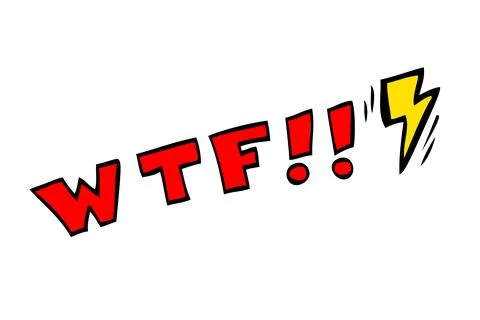 Simple Vector Hand Draw Sketch Shout out, WTF, What The Fuck Isolated on Whit Stock Illustration