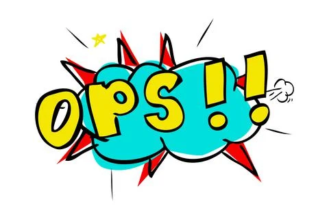 Simple Vector Hand Draw Sketch with Black Big Marker : Oops, Isolated on White Stock Illustration