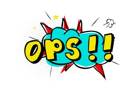 Simple Vector Hand Draw Sketch with Black Big Marker : Oops, Isolated on White Stock Illustration