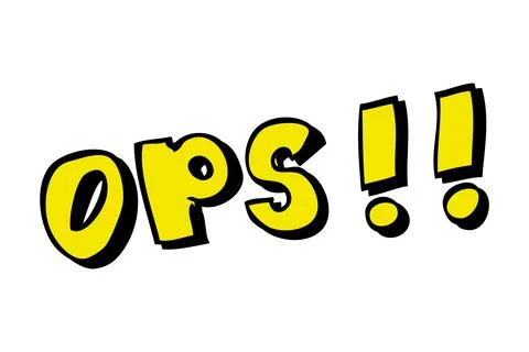 Simple Vector Hand Draw Sketch with Black Big Marker : Oops, Isolated on White Stock-Illustration