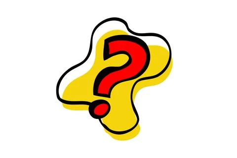 Simple Vector Hand Draw Sketch, Thin Marker, Question Mark, Isolated on White Illustrazione stock