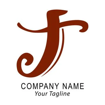 Simple Vector Hand Draw Sketch Logo Script T, For Classic Corporate, at White Stock Illustration