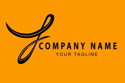 Simple Vector Hand Draw Sketch Black Logo Script F, For Classic Elegance Corp Stock Illustration