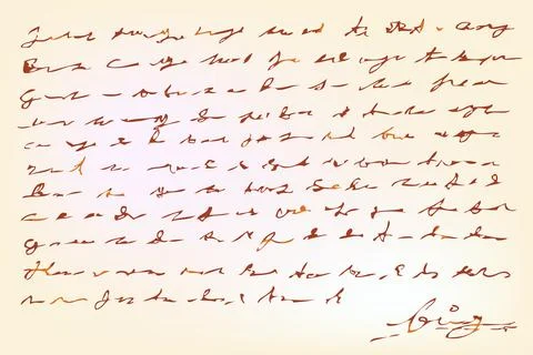 Simple Vector Hand Draw Sketch Fake Abstract Letter, landscape format, for yo Stock Illustration