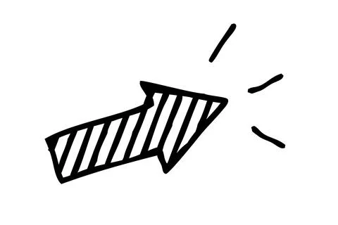 Simple Vector hand draw sketch, Arrow, Isolated on White Stock Illustration