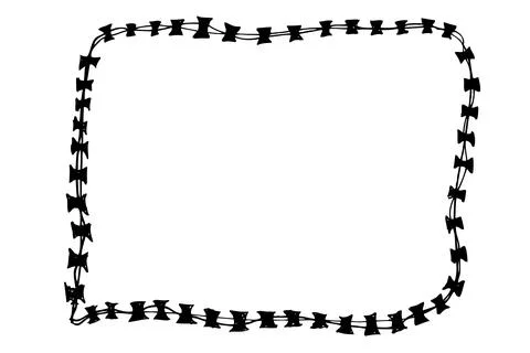 Simple Vector Hand Draw sketch of rectangle Barbed Wire Illustrazione stock