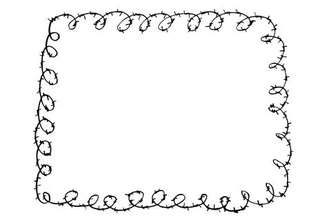 Simple Vector Hand Draw sketch of rectangle Barbed Wire Stock Illustration