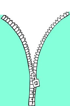 Simple Vector Hand Draw Sketch, Zipper Stock Illustration