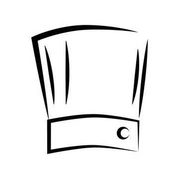 Simple Vector Hand Draw Sketch chef hat at White background Stock Illustration
