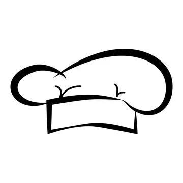 Simple Vector Hand Draw Sketch chef hat at White background Stock Illustration