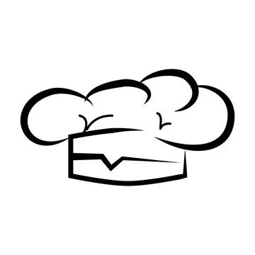 Simple Vector Hand Draw Sketch chef hat at White background Stock Illustration