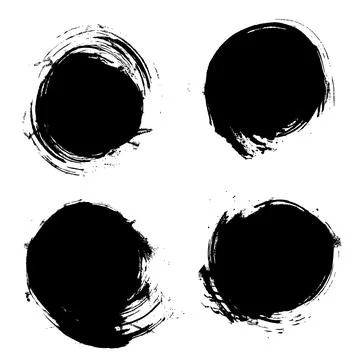 Simple Vector hand draw sketch, Set 4 various size and shape of splat and spl Stock Illustration