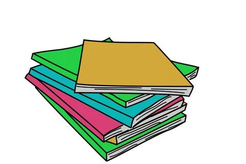 Simple vector hand draw sketch stack of book Stock Illustration