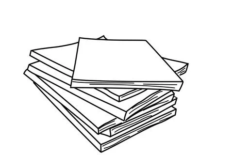 Simple vector hand draw sketch stack of book Illustrazione stock