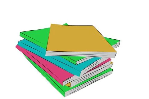 Simple vector hand draw sketch stack of book Illustrazione stock