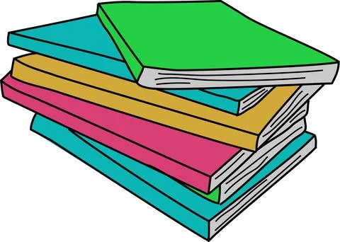Simple vector hand draw sketch stack of book Illustrazione stock