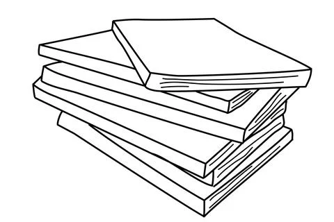 Simple vector hand draw sketch stack of book Stock Illustration