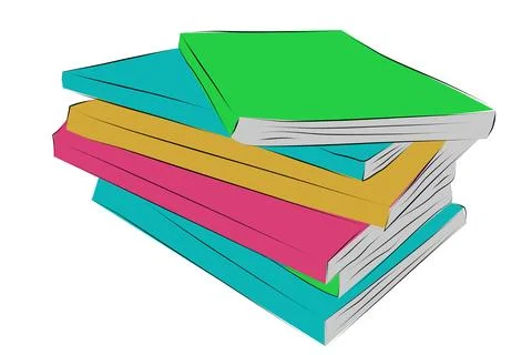 Simple vector hand draw sketch stack of book Stock Illustration