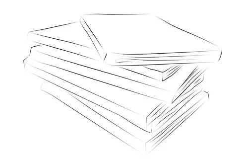 Simple vector hand draw sketch stack of book Stock Illustration