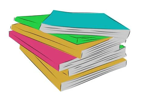 Simple vector hand draw sketch stack of book Illustrazione stock