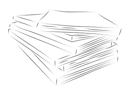 Simple vector hand draw sketch stack of book Stock Illustration