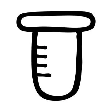 Simple vector hand draw sketch doodle, chemical tube isolated on white Stock Illustration