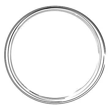 Simple vector hand draw sketch circle frame from multiple black line Stock-Illustration