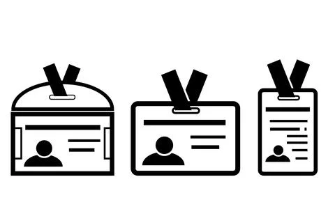 Simple Vector Icon, 3 variation of ID Card, Isolated on White Stock Illustration