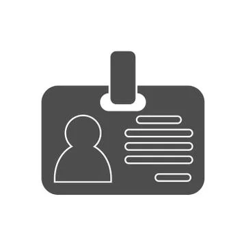 Simple vector icon of a badge or ID card. Simple stock design isolated on a w Stock Illustration