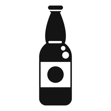 Simple vector icon of a beer bottle with bubbles showing through the glass Stock Illustration