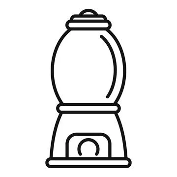 Simple vector icon of a bubble gum vending machine, isolated on a white Stock Illustration