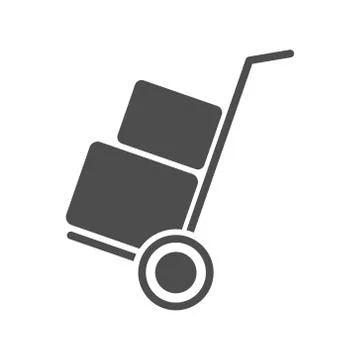 Simple vector icon of a cart with a load. Simple stock design isolated on a w Illustrazione stock