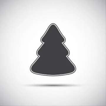Simple vector icon of christmas tree on white background 스톡 일러스트