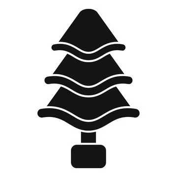Simple vector icon of a christmas tree in a pot 스톡 일러스트