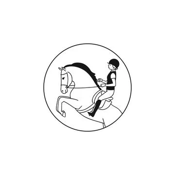 Simple vector icon. Contains a horse riding theme Stock Illustration