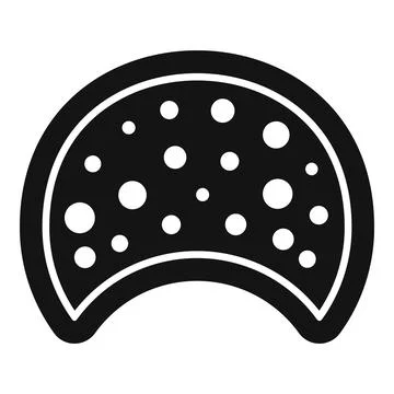Simple vector icon of a crescent shaped cookie with holes Stock Illustration