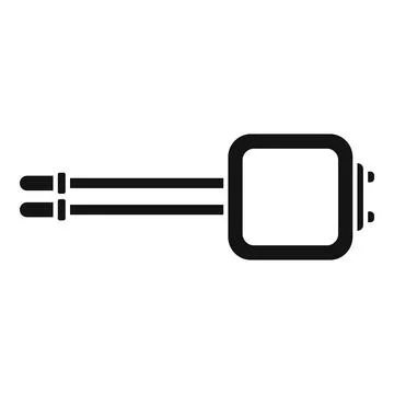 Simple vector icon depicting a 14 inch audio cable plug, isolated on white Ilustración de archivo